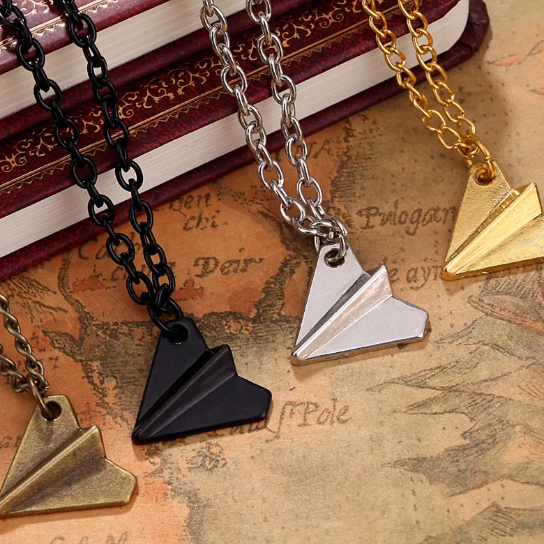 New Hot Origami Plane Necklaces Black Gold Silver Lated Necklace Simple Paper Tiny Aircraft Airplane Harry Styles Jewelry Gifts
New Hot Origami Plane Necklaces Black Gold Silver Lated Necklace Simple Paper Tiny Aircraft Airplane Harry Styles Jewelry Gifts