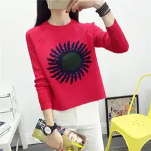 Women Fashion Korean Sunflower Embroidery Sweater Femme Casual O Neck Knitted Red Warm Pullovers Crop Tops 2017 Autumn Winter
Women Fashion Korean Sunflower Embroidery Sweater Femme Casual O Neck Knitted Red Warm Pullovers Crop Tops 2017 Autumn Winter