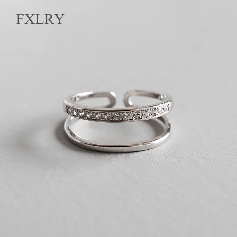 FXLRY Hot Selling S925 Sterling Silver Micro Paved zircon Fashion Personality Double Line Joint Open Ring Rings for women jewelr
FXLRY Hot Selling S925 Sterling Silver Micro Paved zircon Fashion Personality Double Line Joint Open Ring Rings for women jewelr