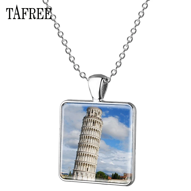 TAFREE The Leaning Tower of Pisa Necklace Special interesting Scenery Silver Plated Square Pendant Necklaces Charm Jewelry FA446
TAFREE The Leaning Tower of Pisa Necklace Special interesting Scenery Silver Plated Square Pendant Necklaces Charm Jewelry FA446
