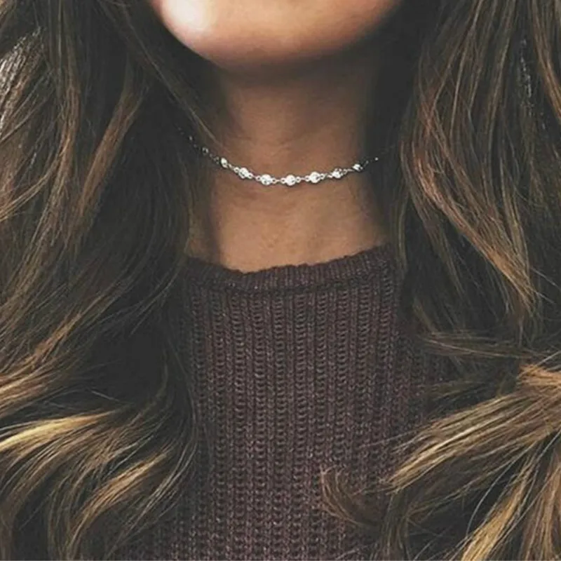 Simple Fashion Delicate Women Necklace Dainty Gold Crystal Zircon Beads Chain Choker Jewelry Necklace
Simple Fashion Delicate Women Necklace Dainty Gold Crystal Zircon Beads Chain Choker Jewelry Necklace