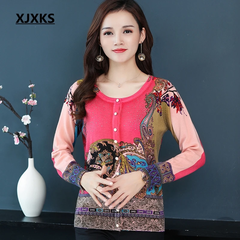 XJXKS Autumn And Winter Sweater Women Plus Size Cardigan Winter Tops Gorgeous Reactive Printing Cashmere Oversized Sweater
XJXKS Autumn And Winter Sweater Women Plus Size Cardigan Winter Tops Gorgeous Reactive Printing Cashmere Oversized Sweater