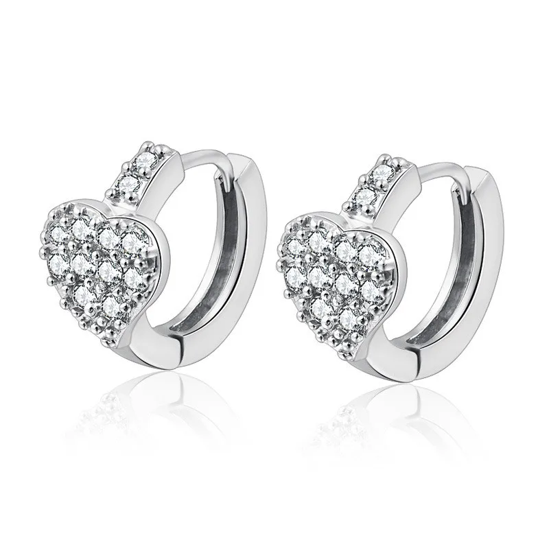 925 sterling silver Stud earrings heart Set auger Women's fashion jewelry wholesale
925 sterling silver Stud earrings heart Set auger Women's fashion jewelry wholesale