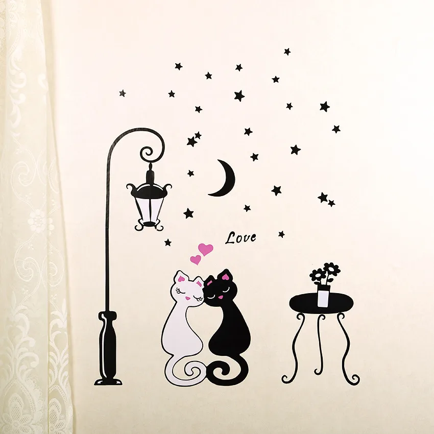 HTB1 HTB1 1 pcs Cute Cartoon Couple Cat Flower Vine 3D Wallpaper 1 pcs Cute Cartoon Couple Cat Flower Vine 3D Wallpaper HTB1