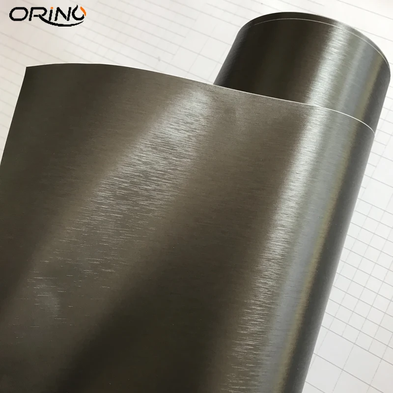 Grey Brushed Metallic Vinyl Film Sticker-2