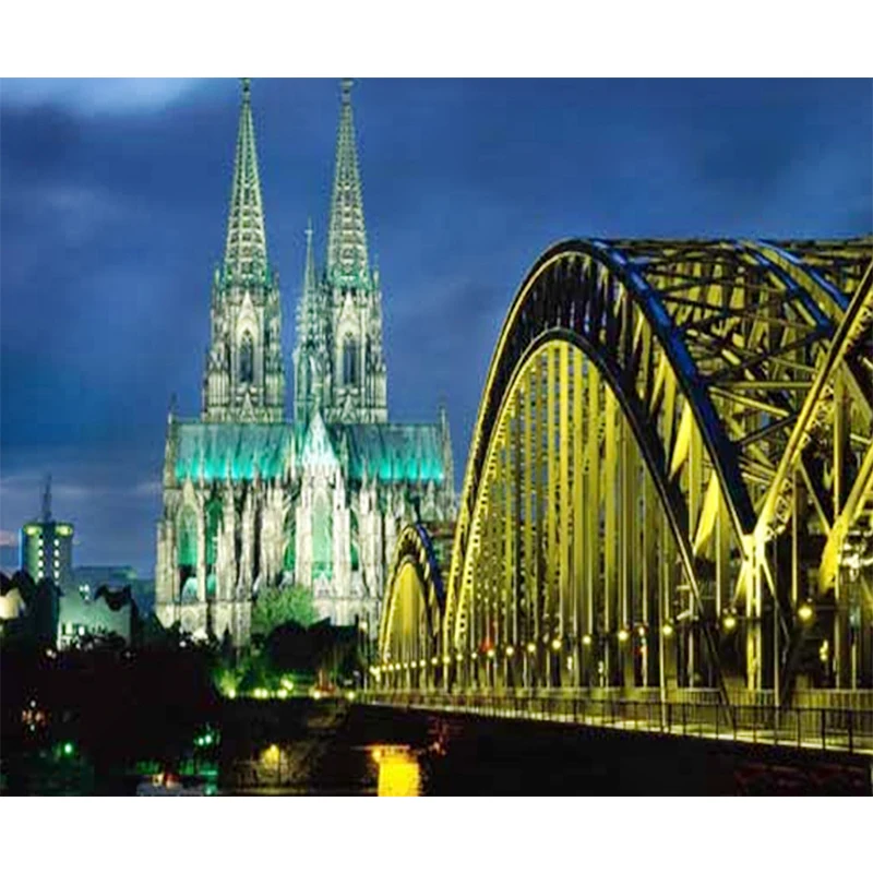 5D Cologne Cathedral and Hohenzollern Bridge night scene image DIY FULL diamond painting mosaic cross stitch diamond embroidery
5D Cologne Cathedral and Hohenzollern Bridge night scene image DIY FULL diamond painting mosaic cross stitch diamond embroidery