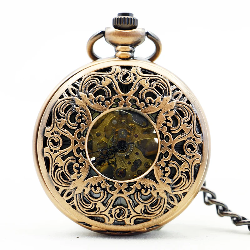 Luxury Rose Gold Roman Numeral Hollow Case Skeleton Mechanical Pocket Watch Unisex Roman Numberals Dial with Fob Chain PJX1173
Luxury Rose Gold Roman Numeral Hollow Case Skeleton Mechanical Pocket Watch Unisex Roman Numberals Dial with Fob Chain PJX1173