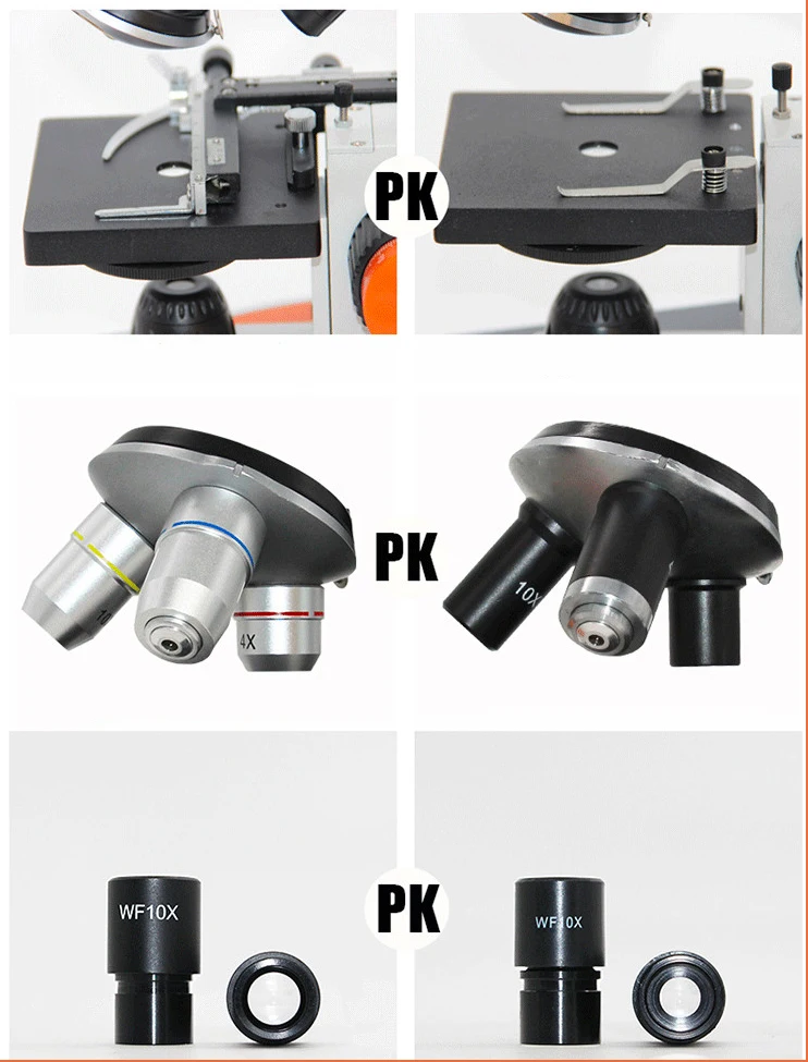 800X-2000X-5000X All-Metal Optical Glass Lenses Cordless LED Student Biological Compound Microscope-SET-9