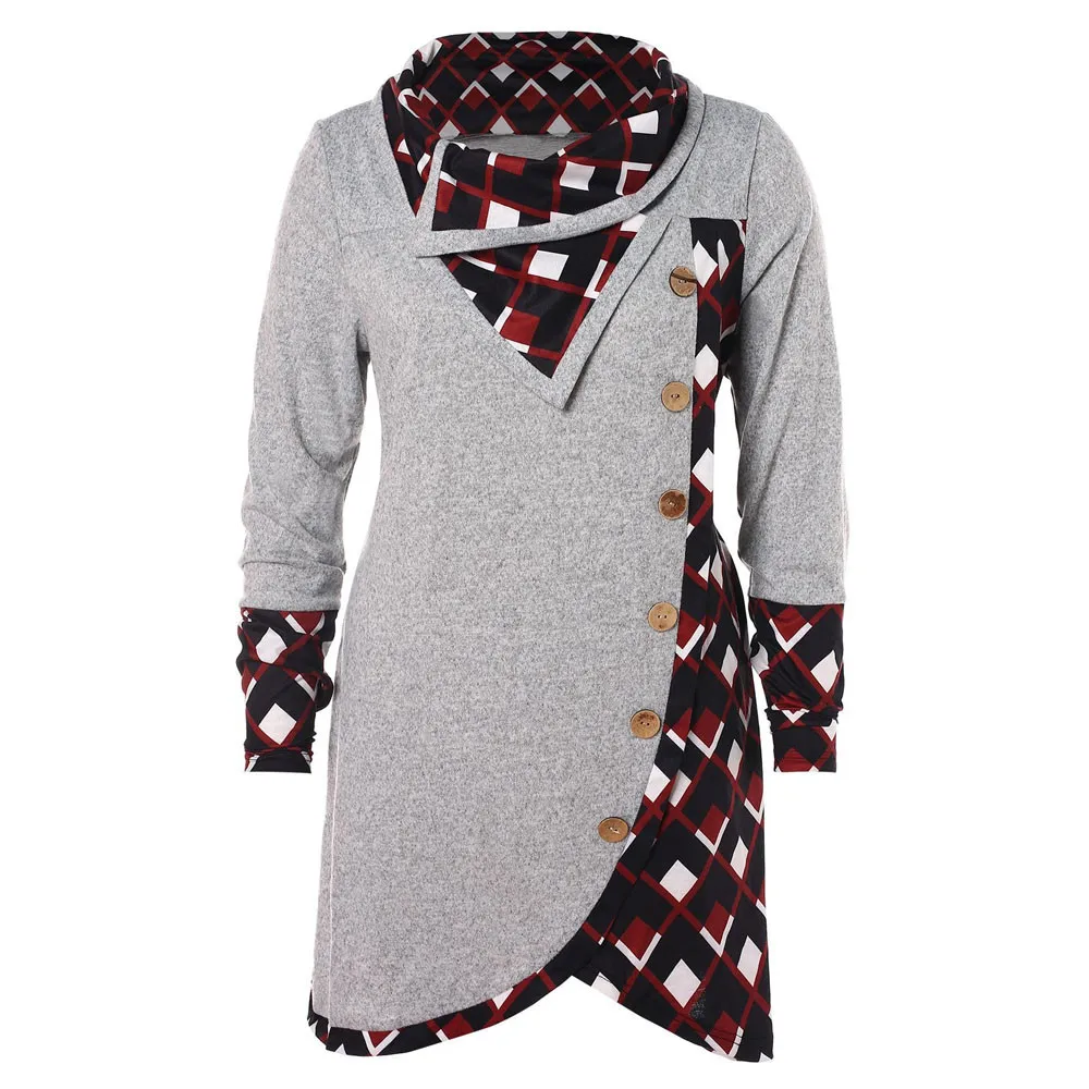 womens top and blouses plus size blusa Women Long Sleeve Plaid Turtleneck Tartan Tunic Sweatshirt Pullover Top vetement femme SA
womens top and blouses plus size blusa Women Long Sleeve Plaid Turtleneck Tartan Tunic Sweatshirt Pullover Top vetement femme SA