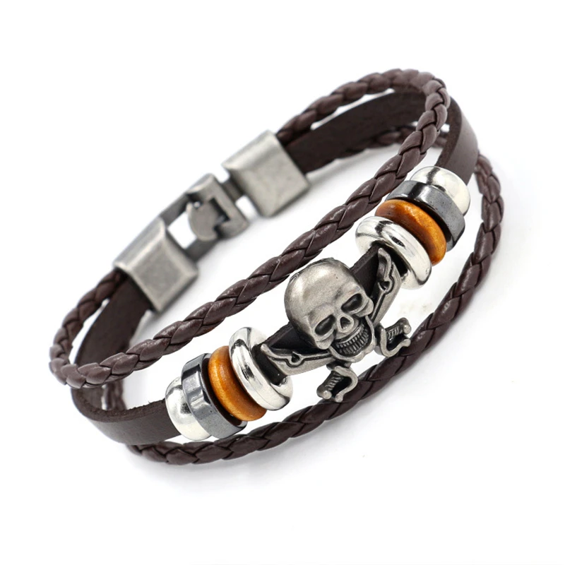 DoreenBeads панк череп браслет из натуральной кожи мужские ювелирные изделия мужской