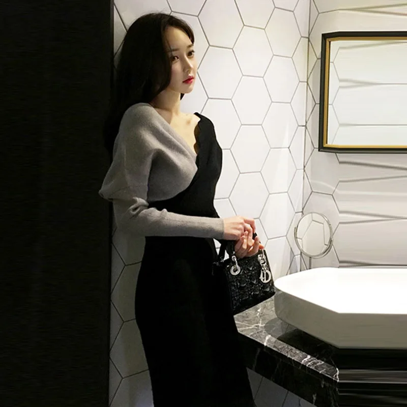QDQ001 Women winter dress New korean dress V-neck Empire long sleeve dress Patchwork Pencil England Style party sexy dress
QDQ001 Women winter dress New korean dress V-neck Empire long sleeve dress Patchwork Pencil England Style party sexy dress