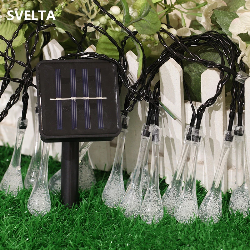 SVELTA Powered Raindrop LED String Light Garland Christmas Water Drop Solar Garden Lights Wedding Party Festival Outdoor Decor
SVELTA Powered Raindrop LED String Light Garland Christmas Water Drop Solar Garden Lights Wedding Party Festival Outdoor Decor