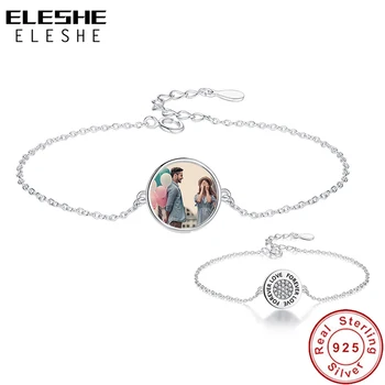 ELESHE Personalized Custom Photo 925 Sterling Silver Forever Love Round Charms Bracelet & Bangle for Women Original Jewelry
ELESHE Personalized Custom Photo 925 Sterling Silver Forever Love Round Charms Bracelet & Bangle for Women Original Jewelry