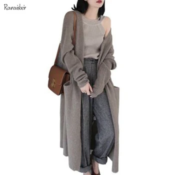 Autumn women cardigan sweater outwear V-neck cashmere knitting thickened loose sweater super-long sweater jacket with pocket
Autumn women cardigan sweater outwear V-neck cashmere knitting thickened loose sweater super-long sweater jacket with pocket