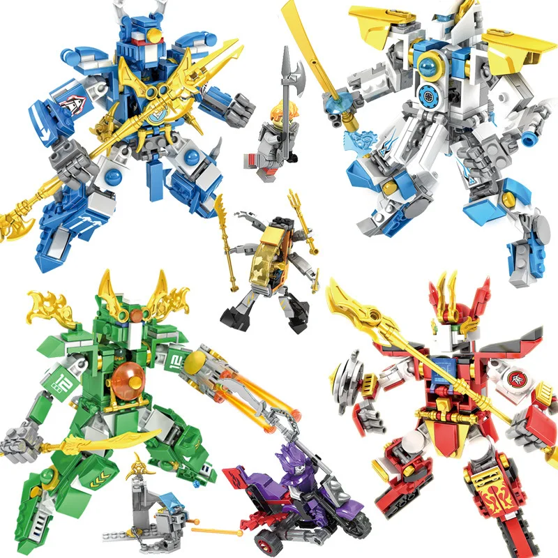 1193Pcs Ninjagoes Series Transformation Robot 4 IN 1 Deformed Building Blocks Compatible Legoings Ninjagoed Bricks Toys Kid Gift
1193Pcs Ninjagoes Series Transformation Robot 4 IN 1 Deformed Building Blocks Compatible Legoings Ninjagoed Bricks Toys Kid Gift