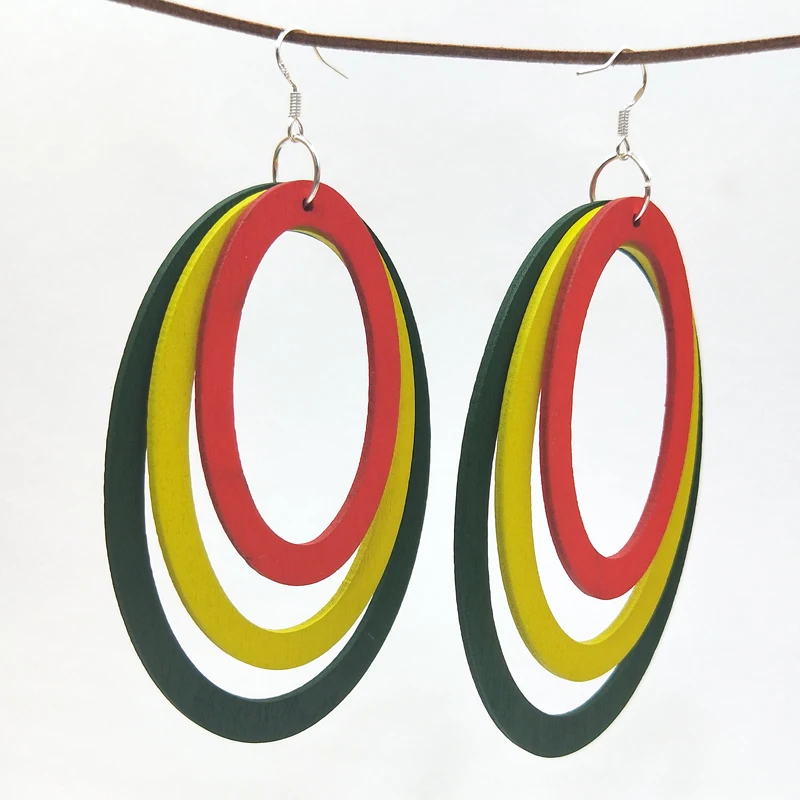 Qiaohe 1 Pair Good Quality Woman Wood Earrings Organic oval yellow red Green Wooden Brincos Pendant 6x8.5cm/2.4x3.4''
Qiaohe 1 Pair Good Quality Woman Wood Earrings Organic oval yellow red Green Wooden Brincos Pendant 6x8.5cm/2.4x3.4''