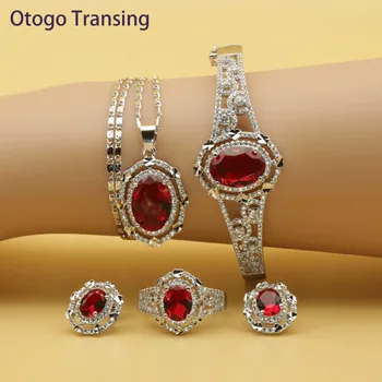 Otogo Transing 2019 Round Red Cubic Zirconia Silver Color Jewelry Sets For Women Earring Pendant Necklace Ring Bracelet SET202
Otogo Transing 2019 Round Red Cubic Zirconia Silver Color Jewelry Sets For Women Earring Pendant Necklace Ring Bracelet SET202