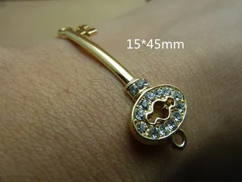 Key Connector in Gold-color Rhinestone Connector Key with Crystal Rhinestones 15*45mm - 15 pcs, Free Shipping
Key Connector in Gold-color Rhinestone Connector Key with Crystal Rhinestones 15*45mm - 15 pcs, Free Shipping