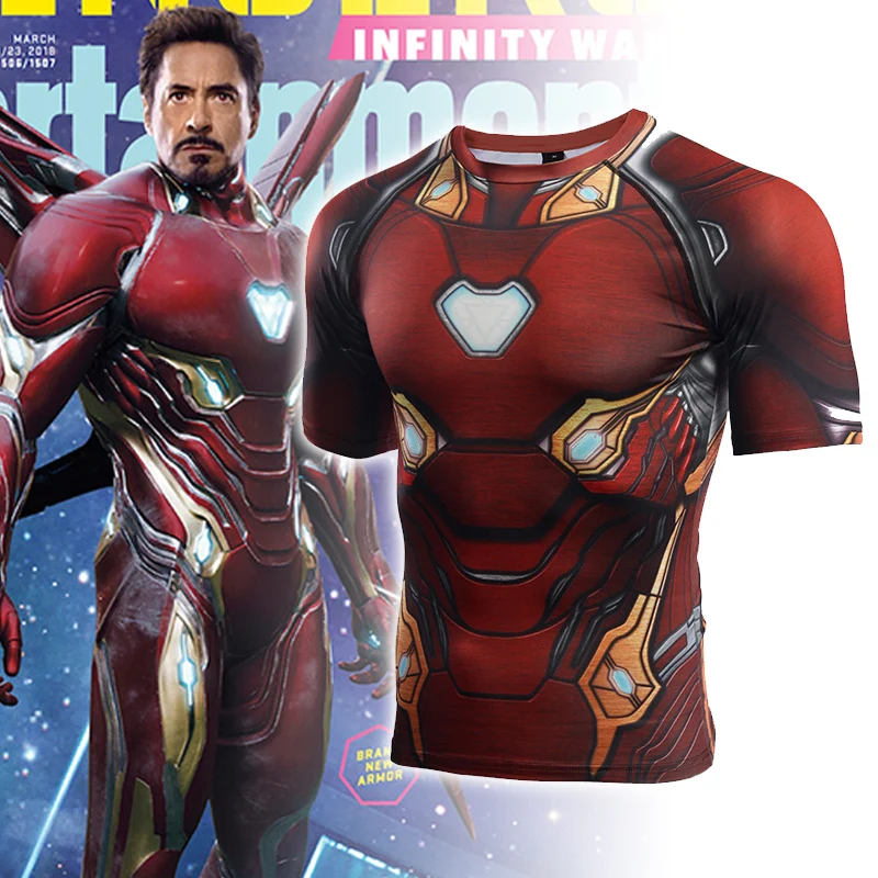 Avengers: Endgame Costume Iron Man Tony Stark T-shirt Cosplay Costumes Top Men Tights Sports Love You Three Thousands Times
Avengers: Endgame Costume Iron Man Tony Stark T-shirt Cosplay Costumes Top Men Tights Sports Love You Three Thousands Times