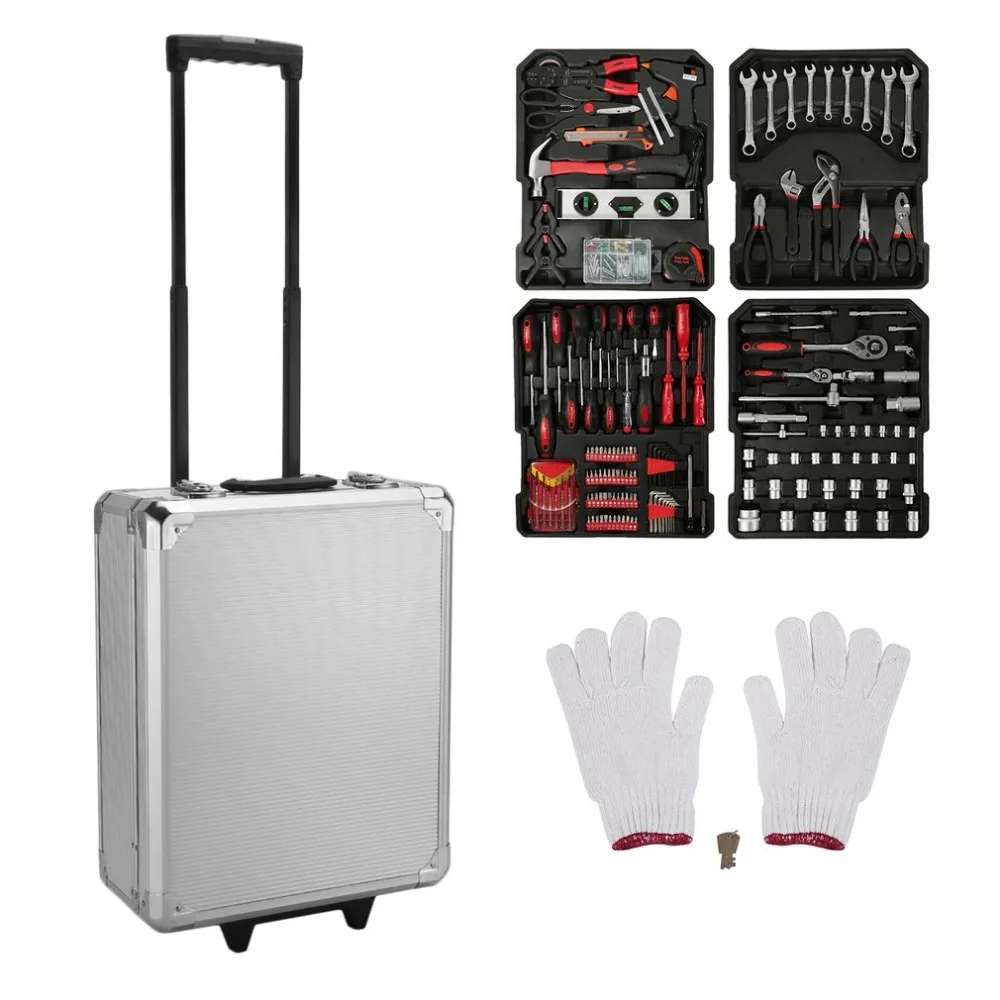 Newest 251 PCS Tool Trolley Set High Performance Mobile Workshop Toolbox Durable Garage Hand Tool Kit Precision Tools Box