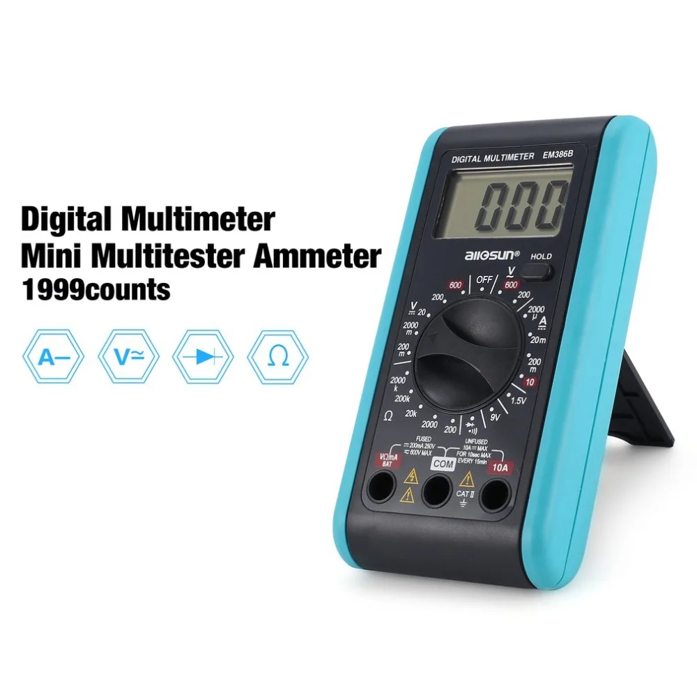 Digital Multimeter DC/AC Voltage Current Meter Handheld Ammeter Ohm Diode Capacitance Tester 1999 Counts Multitester
Digital Multimeter DC/AC Voltage Current Meter Handheld Ammeter Ohm Diode Capacitance Tester 1999 Counts Multitester
