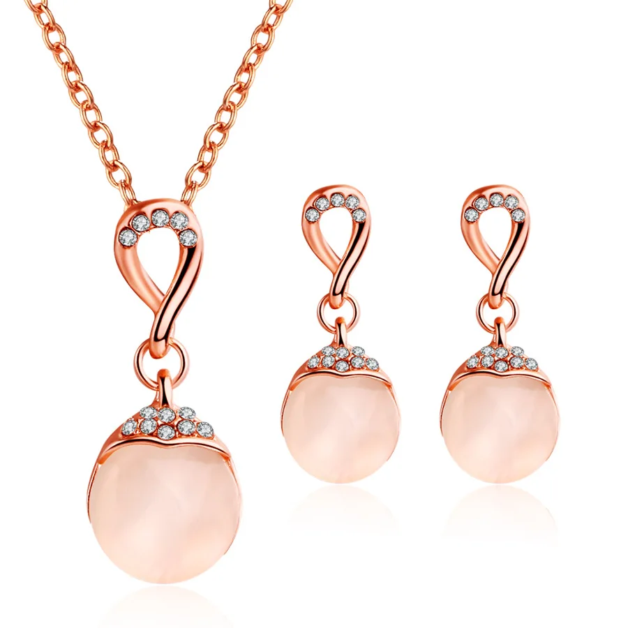 CBO22 cute Romantic Pink Crystal Earrings Necklace Set Bridal Jewelry Set
CBO22 cute Romantic Pink Crystal Earrings Necklace Set Bridal Jewelry Set