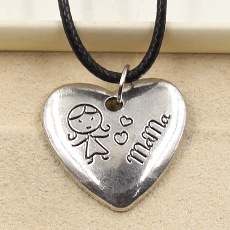 New Fashion Tibetan Silver Pendant heart mom Necklace Choker Charm Black Leather Cord Factory Price Handmade jewelry
New Fashion Tibetan Silver Pendant heart mom Necklace Choker Charm Black Leather Cord Factory Price Handmade jewelry