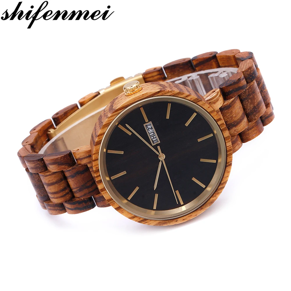 Shifenmei S5510 Брендовые мужские деревянные часы Мужские Женские водонепроницаемые с