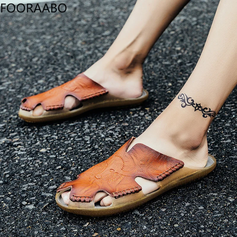 2019 new Fashion Men Sandals Genuine Leather Men Sandals Summer outdoor Breathable Beach Shoes Flip Flops Male Casual Slippers
2019 new Fashion Men Sandals Genuine Leather Men Sandals Summer outdoor Breathable Beach Shoes Flip Flops Male Casual Slippers