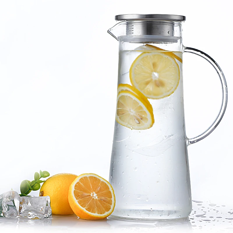 Heatproof Glass Carafe with Stainless Lid Two ways to use Hot or Iced Water Pitcher Fruit Flower Tea Teapot 1500ml SH47-157
Heatproof Glass Carafe with Stainless Lid Two ways to use Hot or Iced Water Pitcher Fruit Flower Tea Teapot 1500ml SH47-157