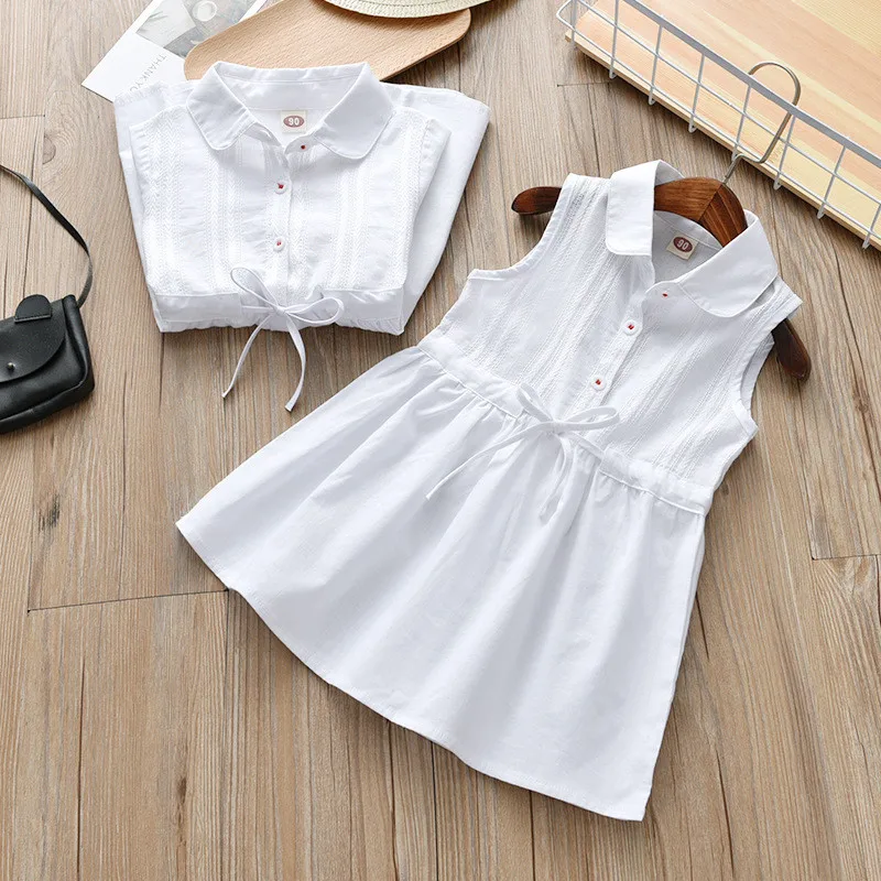 2018 new summer spring cotton solid White baby kids girls Blouse white shirts sleeveless for children girls AA2821
2018 new summer spring cotton solid White baby kids girls Blouse white shirts sleeveless for children girls AA2821