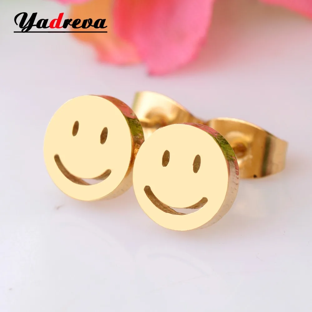 Stainless Steel Stud Smiling Earring Gold Vintage Women Trend Jewelry Waterproof St025
Stainless Steel Stud Smiling Earring Gold Vintage Women Trend Jewelry Waterproof St025