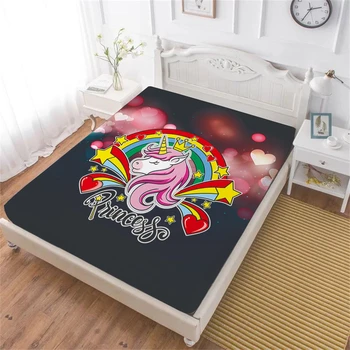 Princess Unicorn Bed Sheet Colorful Rainbow Heart Print Fitted Sheet Girls Cartoon Bedding Deep Pocket Sheet Soft Bedclothes D40
Princess Unicorn Bed Sheet Colorful Rainbow Heart Print Fitted Sheet Girls Cartoon Bedding Deep Pocket Sheet Soft Bedclothes D40