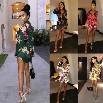Boho Women Floral Party Blouses Long Sleeve V neck Print Summer Beach Casual Bnadage Loose Top Blouse
Boho Women Floral Party Blouses Long Sleeve V neck Print Summer Beach Casual Bnadage Loose Top Blouse