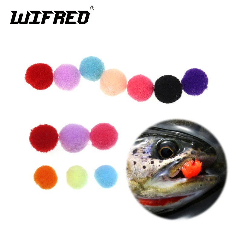 100Pcs Mix Color Hookless Fly Fishing Egg Fly Glo Bugs no Hook Roe Ball Flies