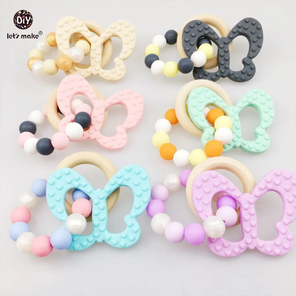 Let's make Butterfly Silicone Bracelet Rattle 6pc BPA Free Food Grade Materials Organic Silicone Teether Bead DIY Bracelets
Let's make Butterfly Silicone Bracelet Rattle 6pc BPA Free Food Grade Materials Organic Silicone Teether Bead DIY Bracelets