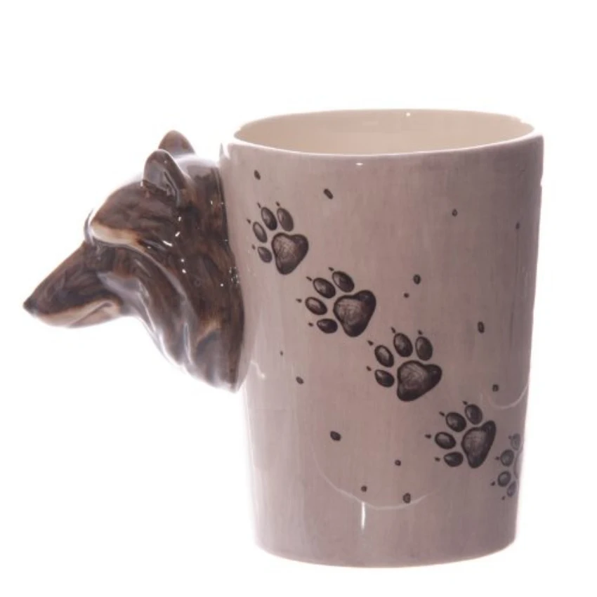 Wildlife Wolf Totem Drinking Cup 3D Wolf Shaped Handle Mug With Wolf Paw Retro Creative Office Mugs
Wildlife Wolf Totem Drinking Cup 3D Wolf Shaped Handle Mug With Wolf Paw Retro Creative Office Mugs
