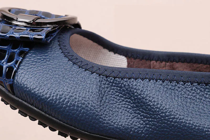 Genuine leather Sequined Comfortable Ballerina Flats Leisure Elegant Lady Work Shoes Large Size 43 Shallow Mouth Ballet Loafers (19)