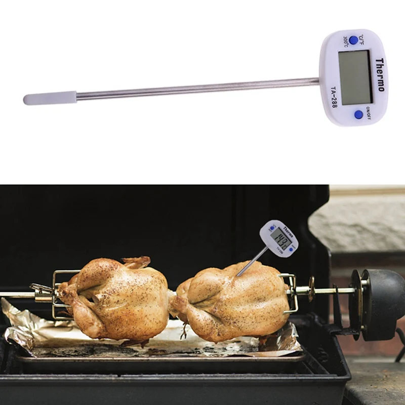 LCD Display Digital Probe Cooking Thermometer Food Temperature Sensor For BBQ Kitchen C/F Switch Silver
LCD Display Digital Probe Cooking Thermometer Food Temperature Sensor For BBQ Kitchen C/F Switch Silver