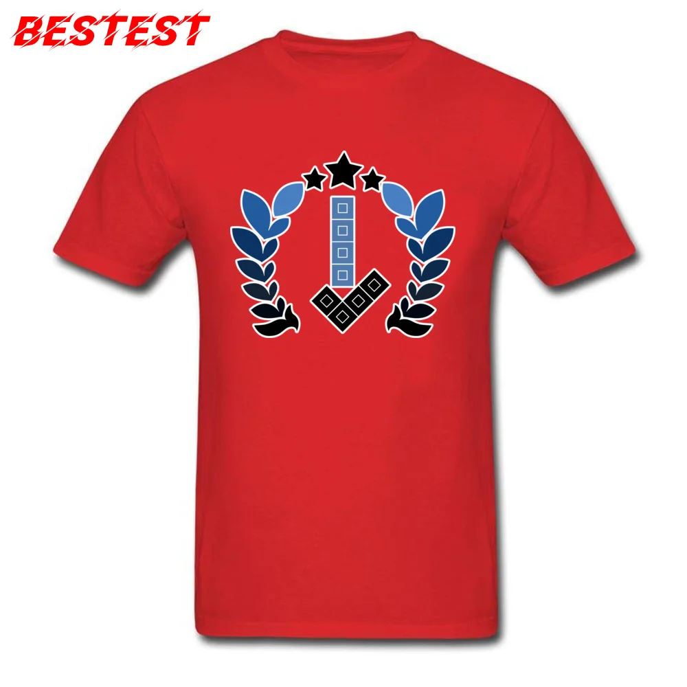 Hard Drop Puzzle League resized Crew Neck Tshirts Autumn Leisure Tops T Shirt Short Sleeve Discount 100% Cotton Fabric Tees Male Hard Drop Puzzle League resized red
