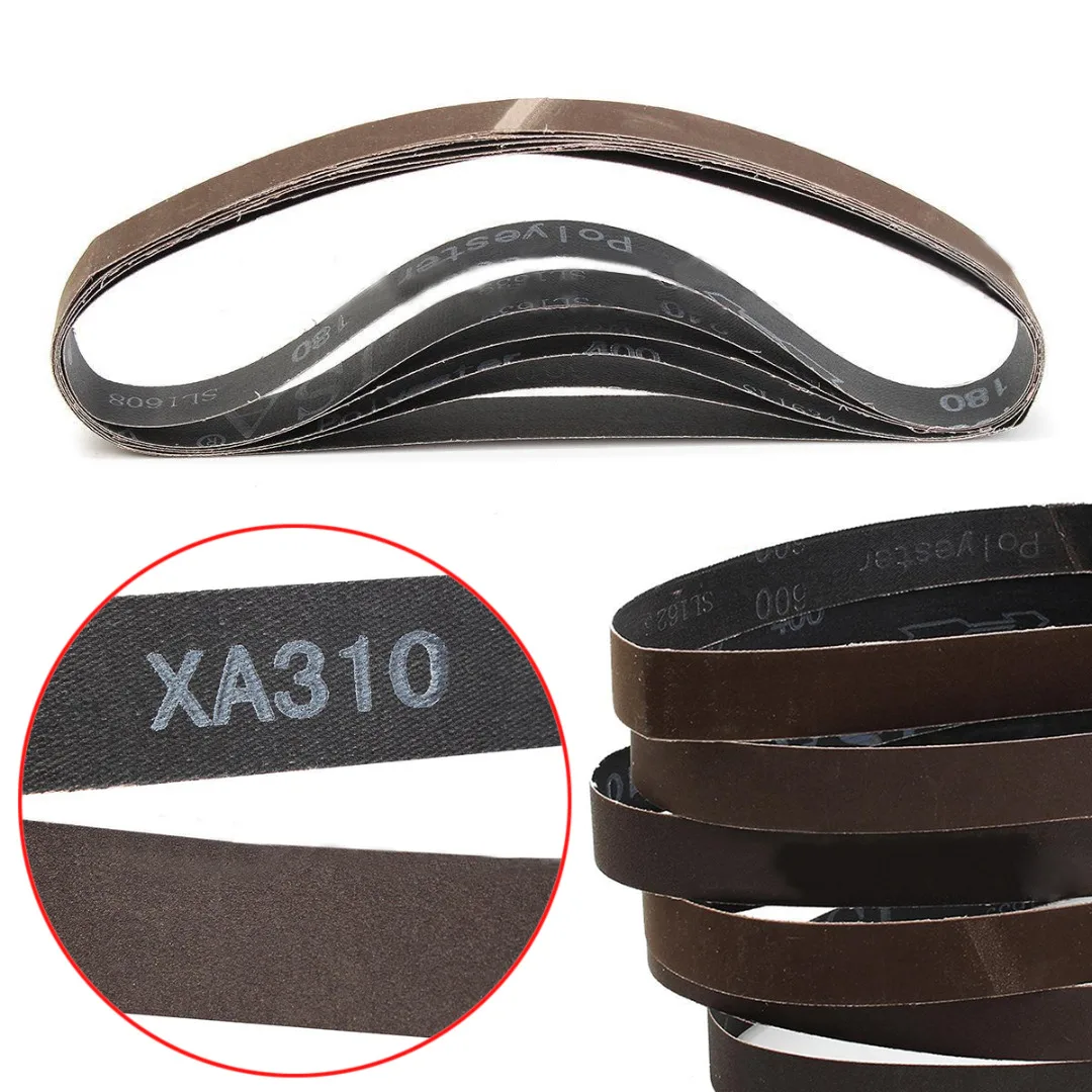 6pcs 1''x30'' 180/240/320/400/600/800Grit Sanding Belts Set Sander Power Tools 25*762mm