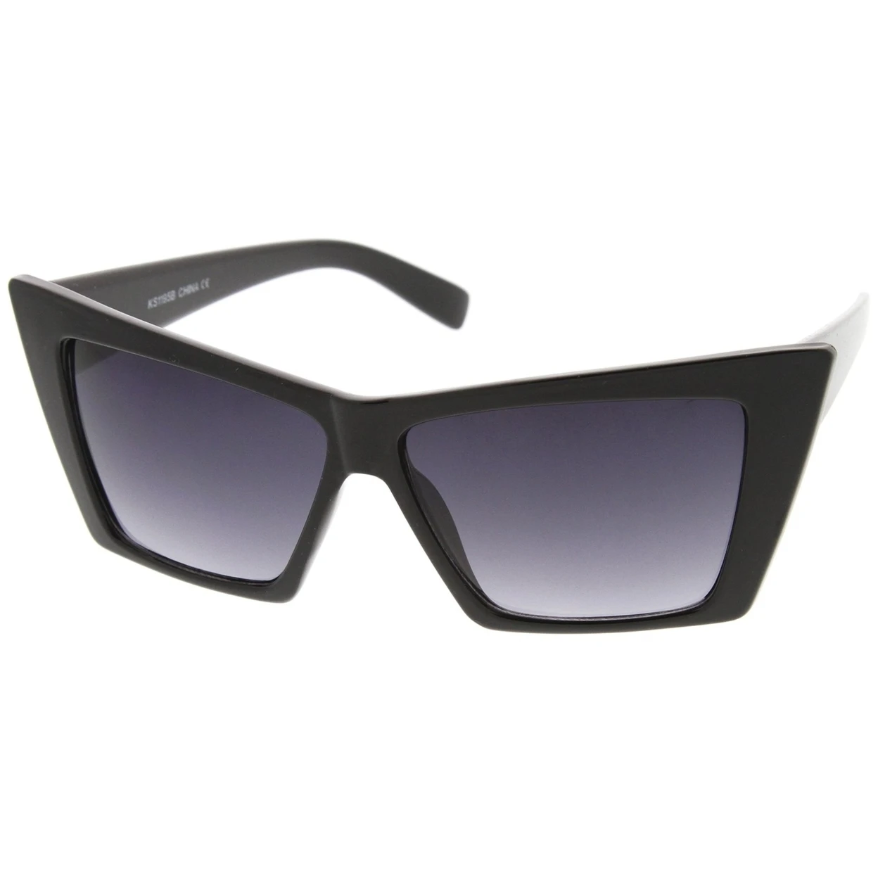 High Point Geometric Frame Square Lens Cat Eye Sunglasses 58mm (1)