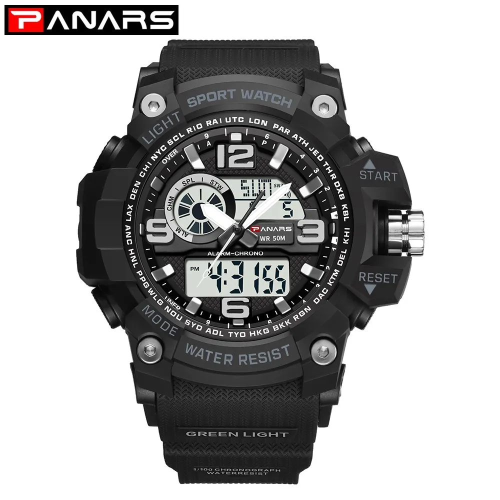 PANARS Men's Watch Clock Digital Outdoor Watches Men Analog Dual Display Shockproof Waterproof LED Watch Men Alarm Wristwatch 
PANARS Men's Watch Clock Digital Outdoor Watches Men Analog Dual Display Shockproof Waterproof LED Watch Men Alarm Wristwatch