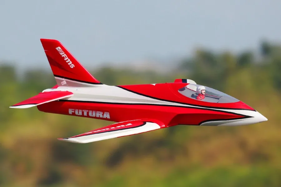 

FMS RC Airplane Futura Red 80mm Ducted Fan EDF Jet High Speed EPO 6S 6CH with Flaps Retracts Model Plane Aircraft Avion PNP
