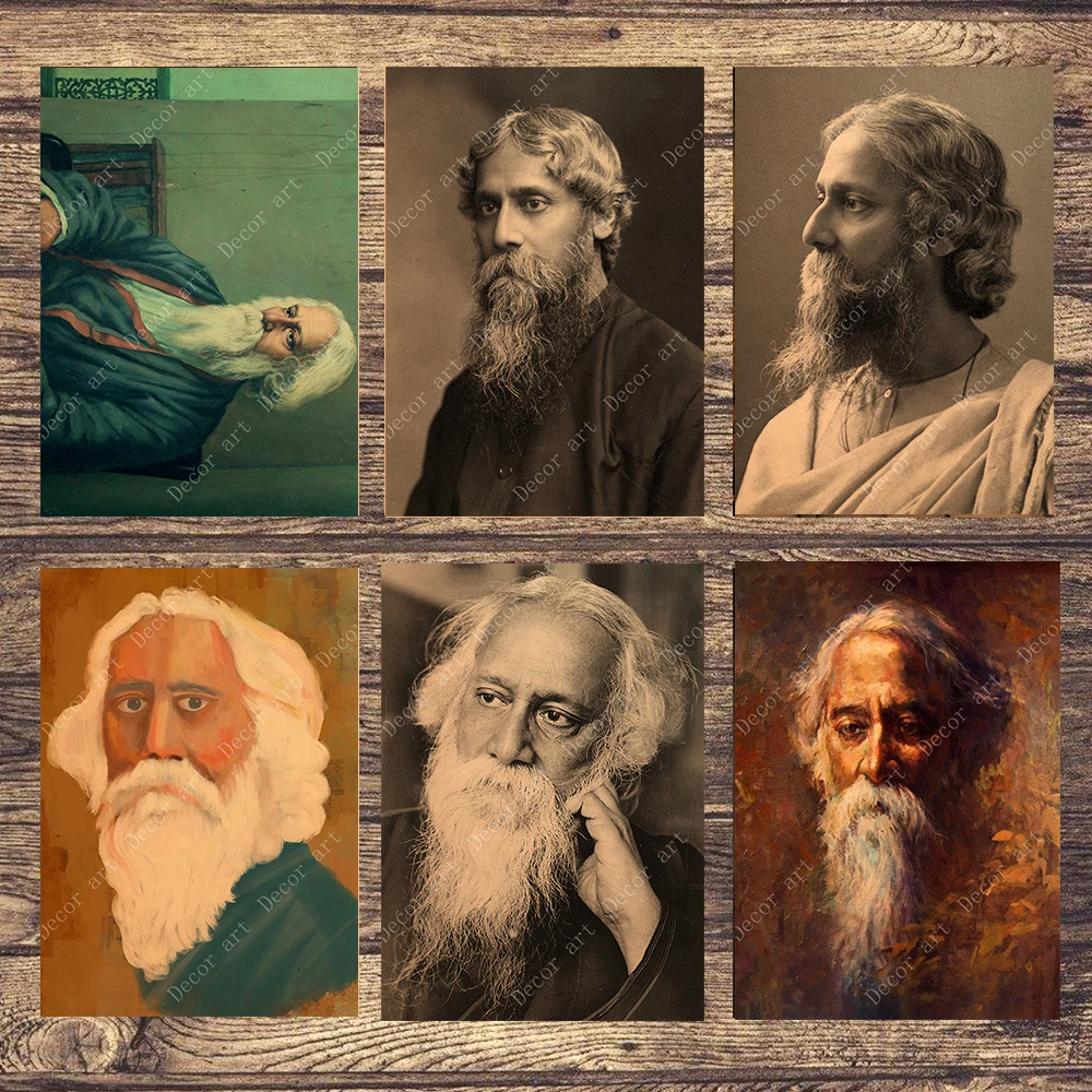 Retro Poet Tagore Canvas Painting Vintage Wall Pictures Kraft Posters Coated Wall Stickers Home Decoration Gift
Retro Poet Tagore Canvas Painting Vintage Wall Pictures Kraft Posters Coated Wall Stickers Home Decoration Gift