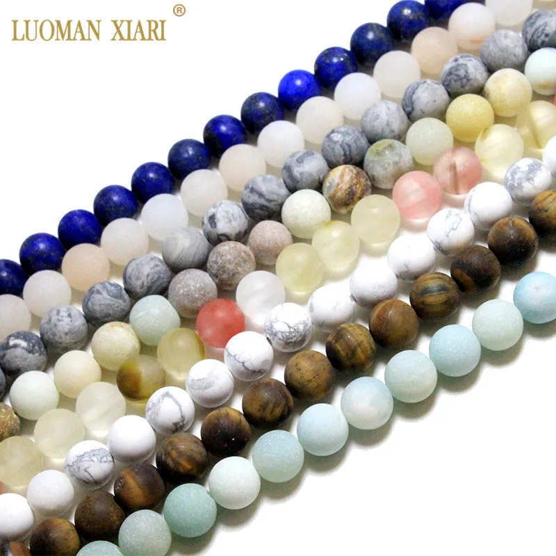 Fine AAA 100% Natural Stone Beads Matte Tiger Eye Amazonite Rose Quartz Agate For Jewelry Making DIY Necklace Bracelet 4/6/810MM
Fine AAA 100% Natural Stone Beads Matte Tiger Eye Amazonite Rose Quartz Agate For Jewelry Making DIY Necklace Bracelet 4/6/810MM