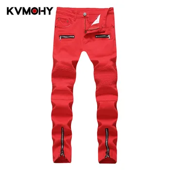 Men Jeans Fashion Denim Pants Zipper Biker Jeans Plus Size Male Slim Skinny Jean Hip Hop Red White Straight Trousers
Men Jeans Fashion Denim Pants Zipper Biker Jeans Plus Size Male Slim Skinny Jean Hip Hop Red White Straight Trousers