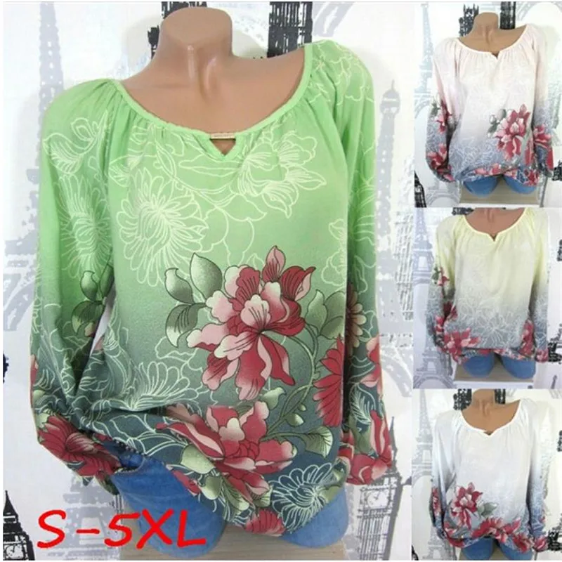 Large Size Spirng Autumn Cotton Tops Casual Print Loose T Shirt Womens Long Sleeve O-Neck Women Plus Size Tee Top 4XL 5XL
Large Size Spirng Autumn Cotton Tops Casual Print Loose T Shirt Womens Long Sleeve O-Neck Women Plus Size Tee Top 4XL 5XL