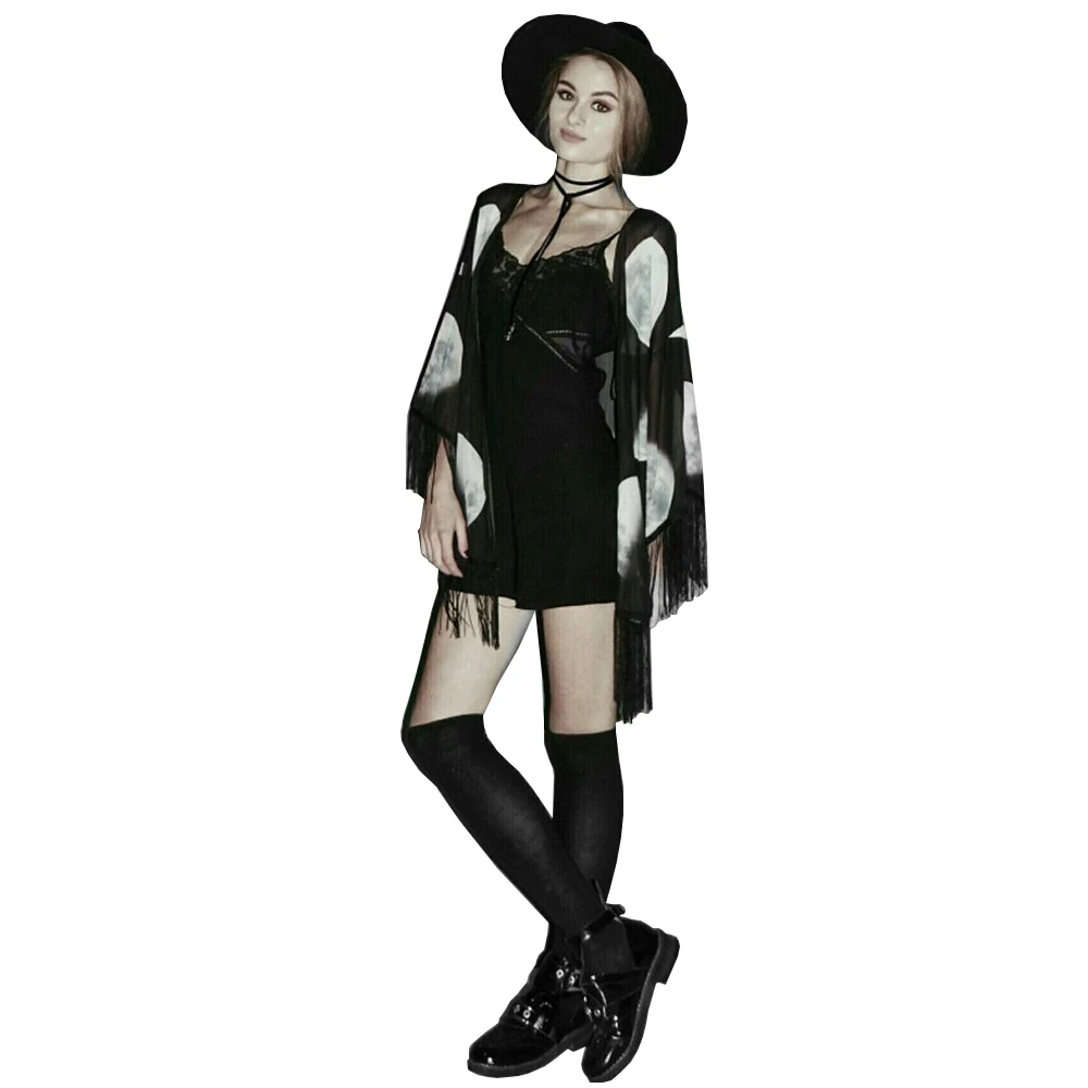 Women Chiffon Tops Tassel Shawl Kimono Cardigan Blusa Feminina Casual Moon Print Blouse Cape Kints kimono Shirts Jackets
Women Chiffon Tops Tassel Shawl Kimono Cardigan Blusa Feminina Casual Moon Print Blouse Cape Kints kimono Shirts Jackets