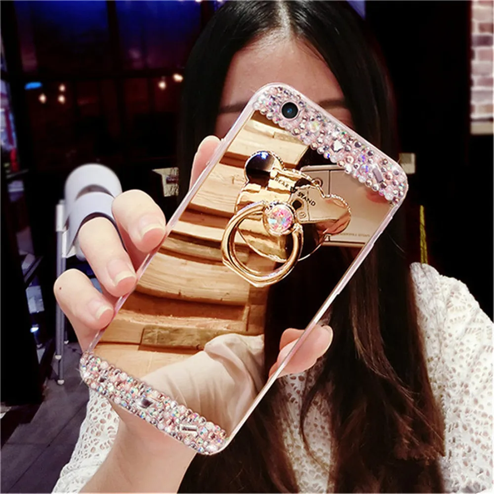 Rhinestone Diamond Plating Metal Mirror Back Case for VIVO V15 Pro S1 Luxury DIY Fitted Half Wrapped Cover With Finger Ring
Rhinestone Diamond Plating Metal Mirror Back Case for VIVO V15 Pro S1 Luxury DIY Fitted Half Wrapped Cover With Finger Ring